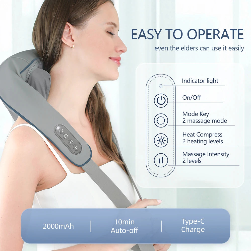 Clynera RelaxPro™ | Wireless Neck & Back Massager