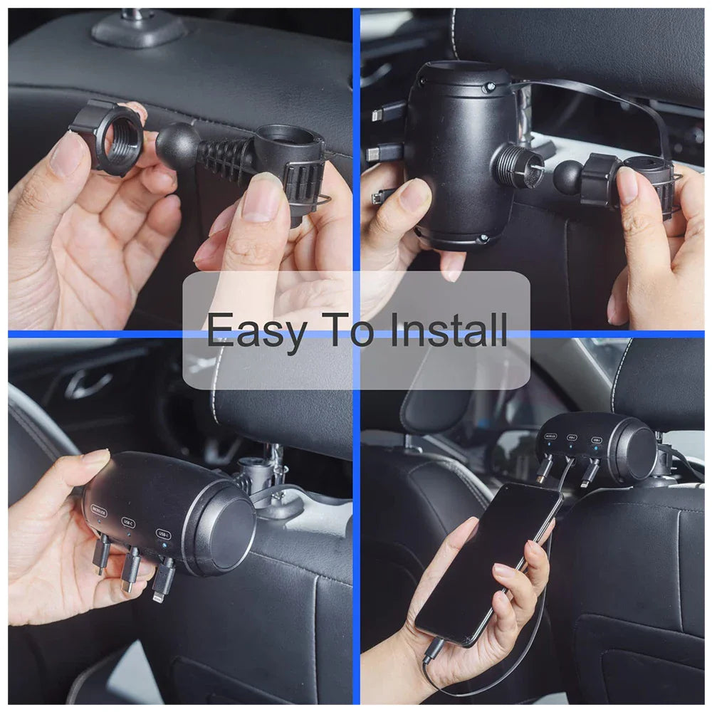 MotorWay™ | Retractable Car Backseat Fast Charging Adapter