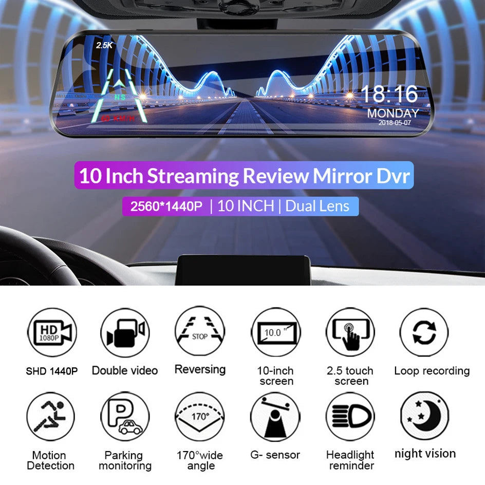 MotorWay™ | Dash Camera Camera Video Recorder With Rear View