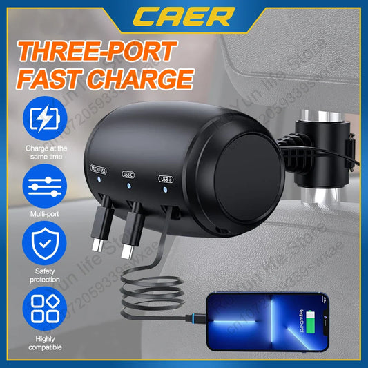 MotorWay™ | Retractable Car Backseat Fast Charging Adapter