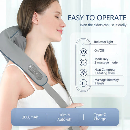 Clynera RelaxPro™ | Wireless Neck & Back Massager